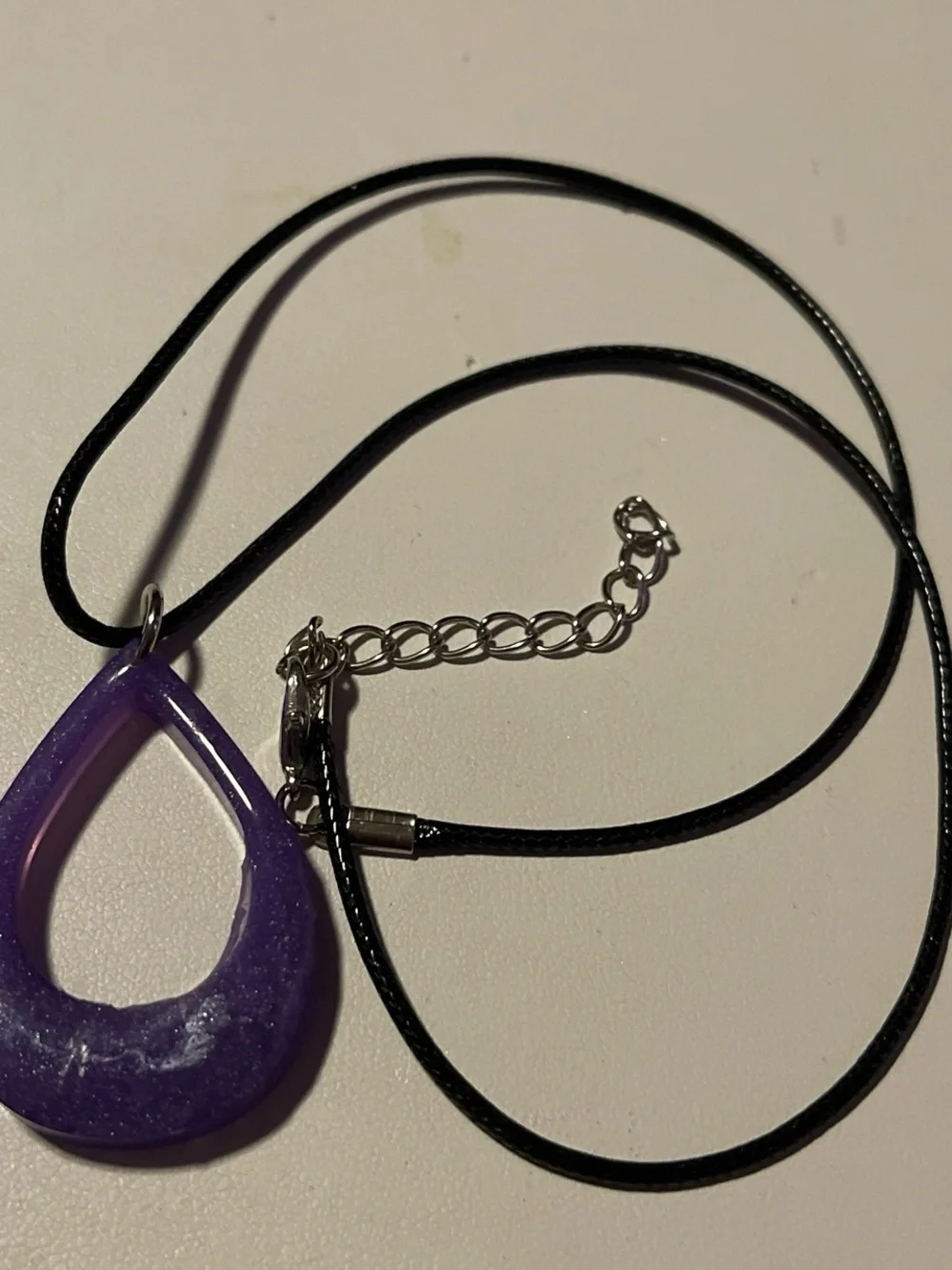 Purple Teardrop Pendant Necklace - Brand